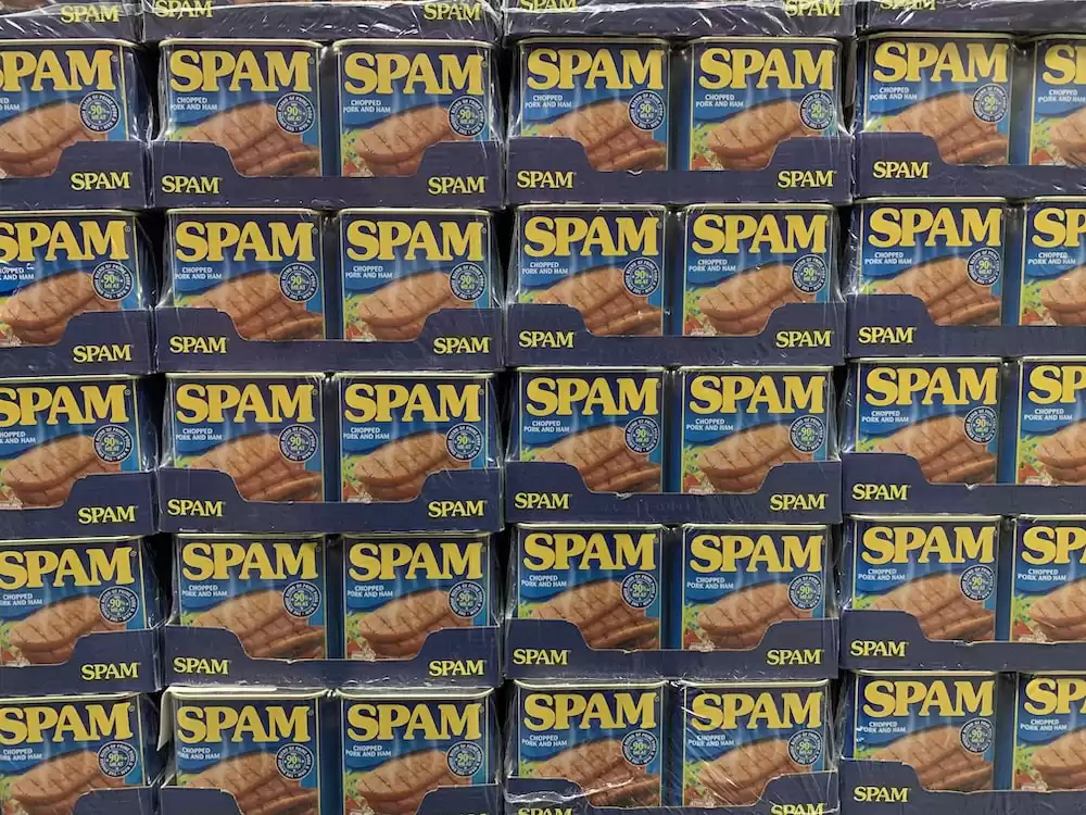 photograph of a huge wall of spam